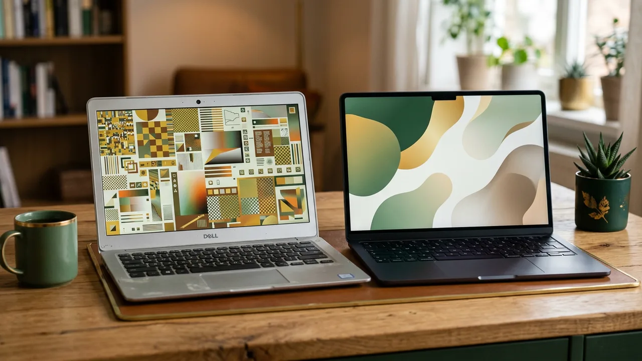 Before and after website layouts compared on two screens